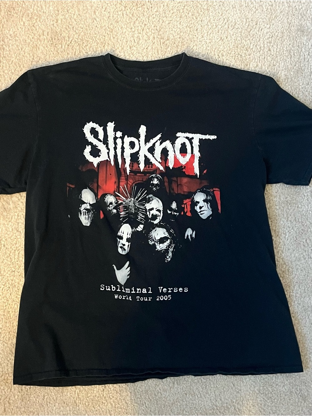 Slipknot 2005 Subliminal Verses Black Graphic Tour T‑Shirt Mens XL